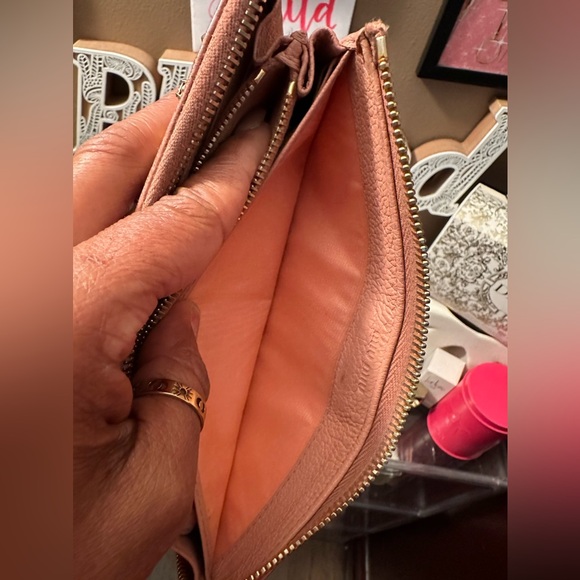 Miu Miu Pink Leather Studded Bow Crystal Embellished Zip Around Wallet - Picture 7 of 15